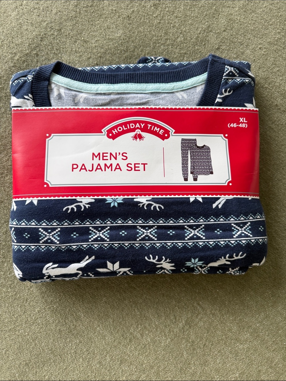 Holiday Time Men's Pajama Set Navy